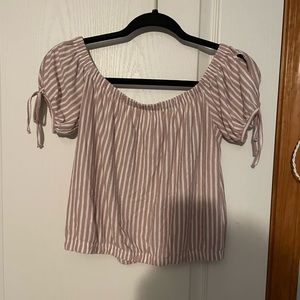 American Eagle pink and white striped top
